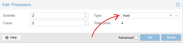Then double-click on Processors or select it and click Edit